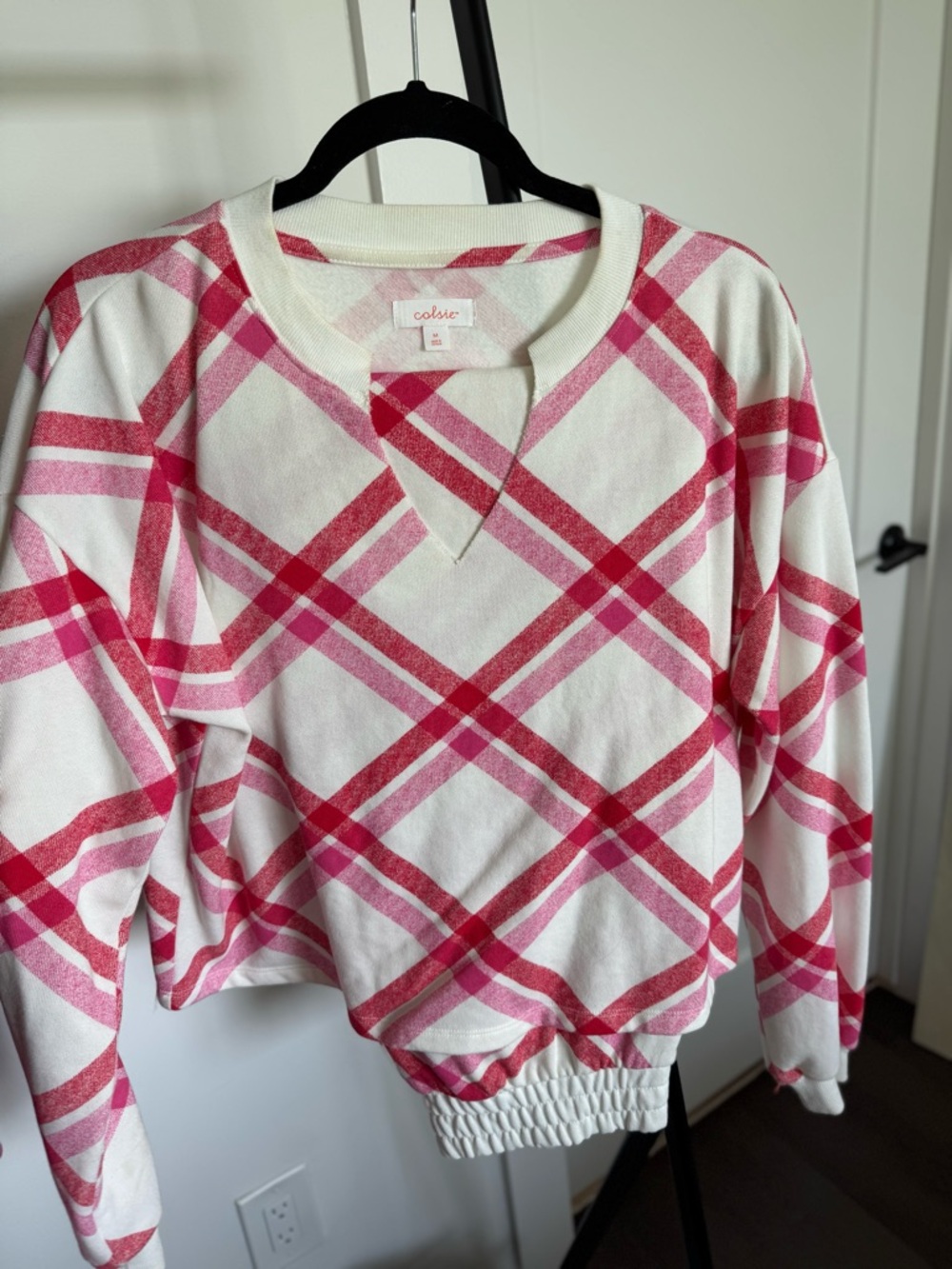Colsie Pink White PJ Set Size Medium Cozy Cute Sleep